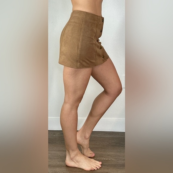 LF JAPONICA WOMAN Suede texture stretch mini skirt - Picture 5 of 9